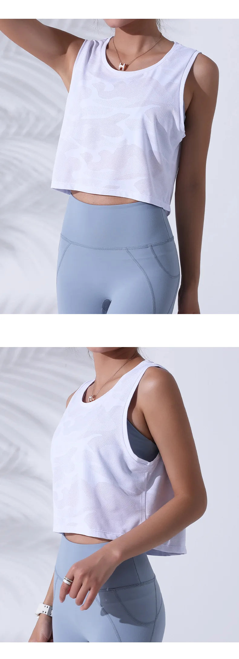 Women’s Camouflage Mesh Fitness Crop Tank Top