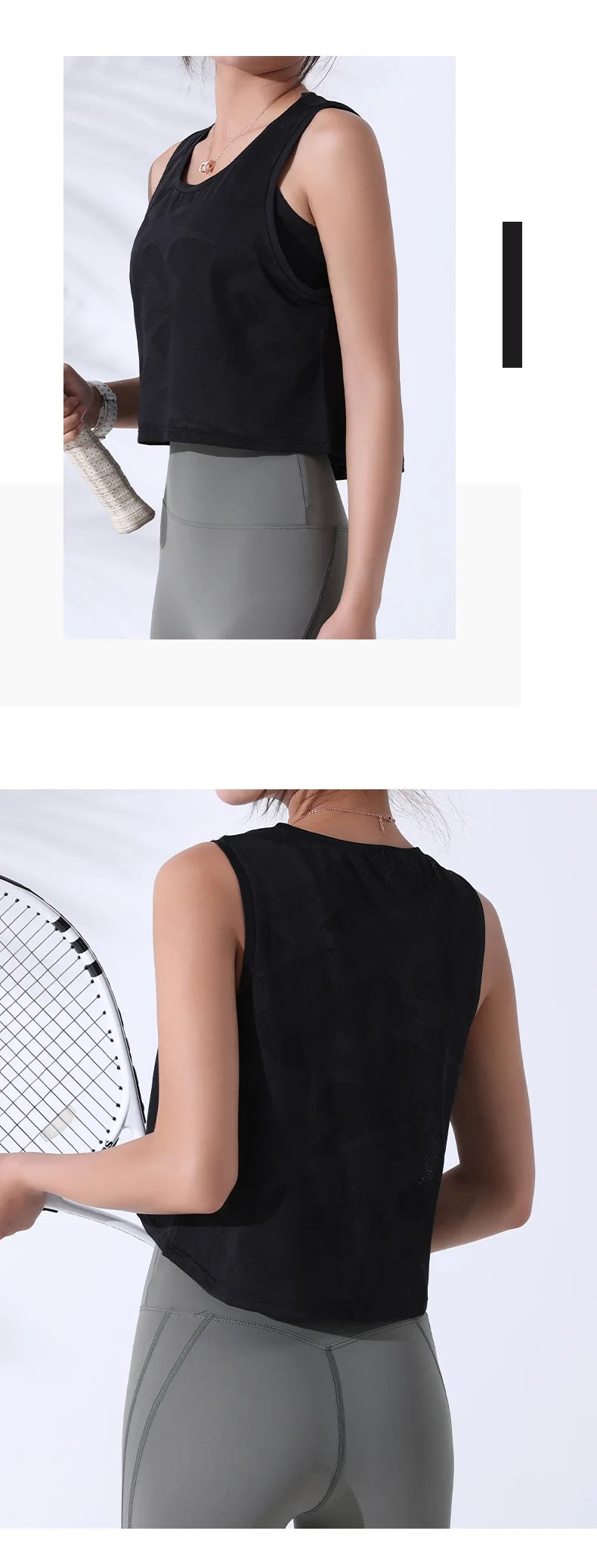 Women’s Camouflage Mesh Fitness Crop Tank Top