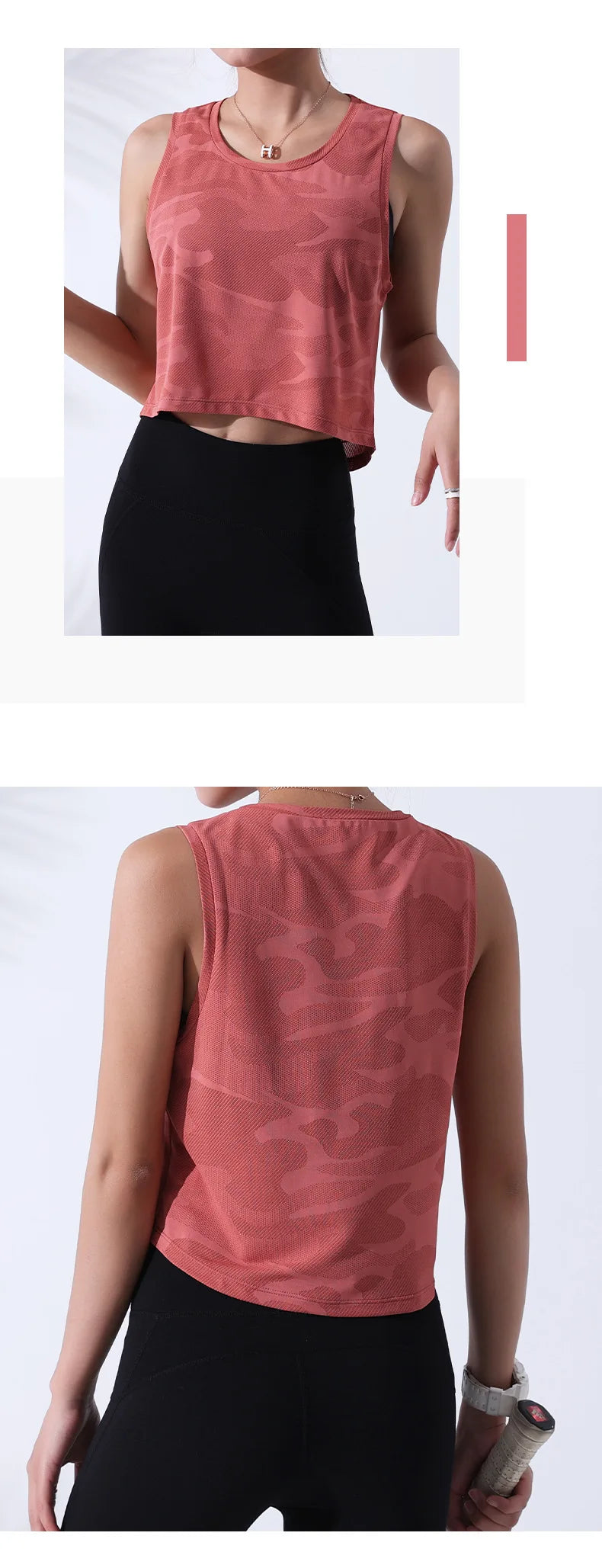 Women’s Camouflage Mesh Fitness Crop Tank Top