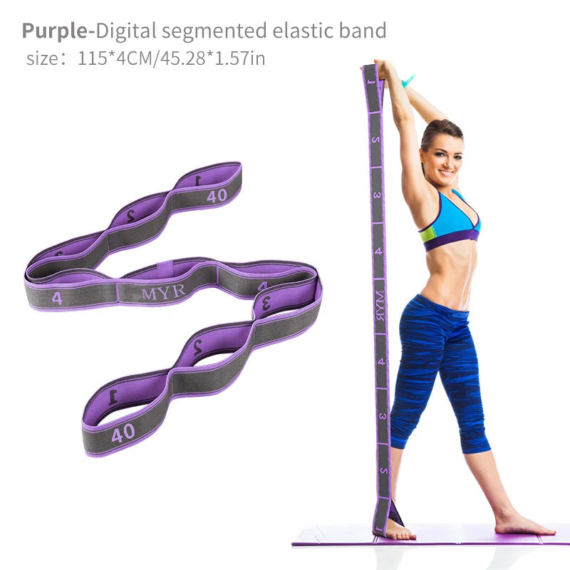 Elastic Yoga & Stretching Strap with Loops