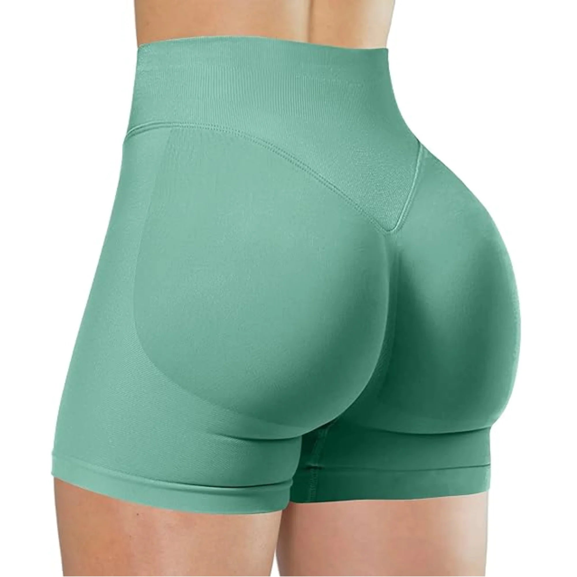 Women’s High-Waisted Yoga Shorts – Solid Color