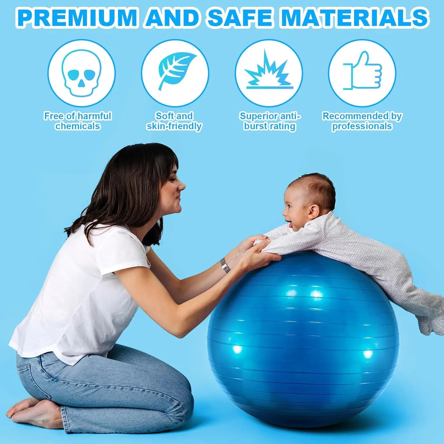 6-Pcs PVC Yoga & Exercise Ball Set