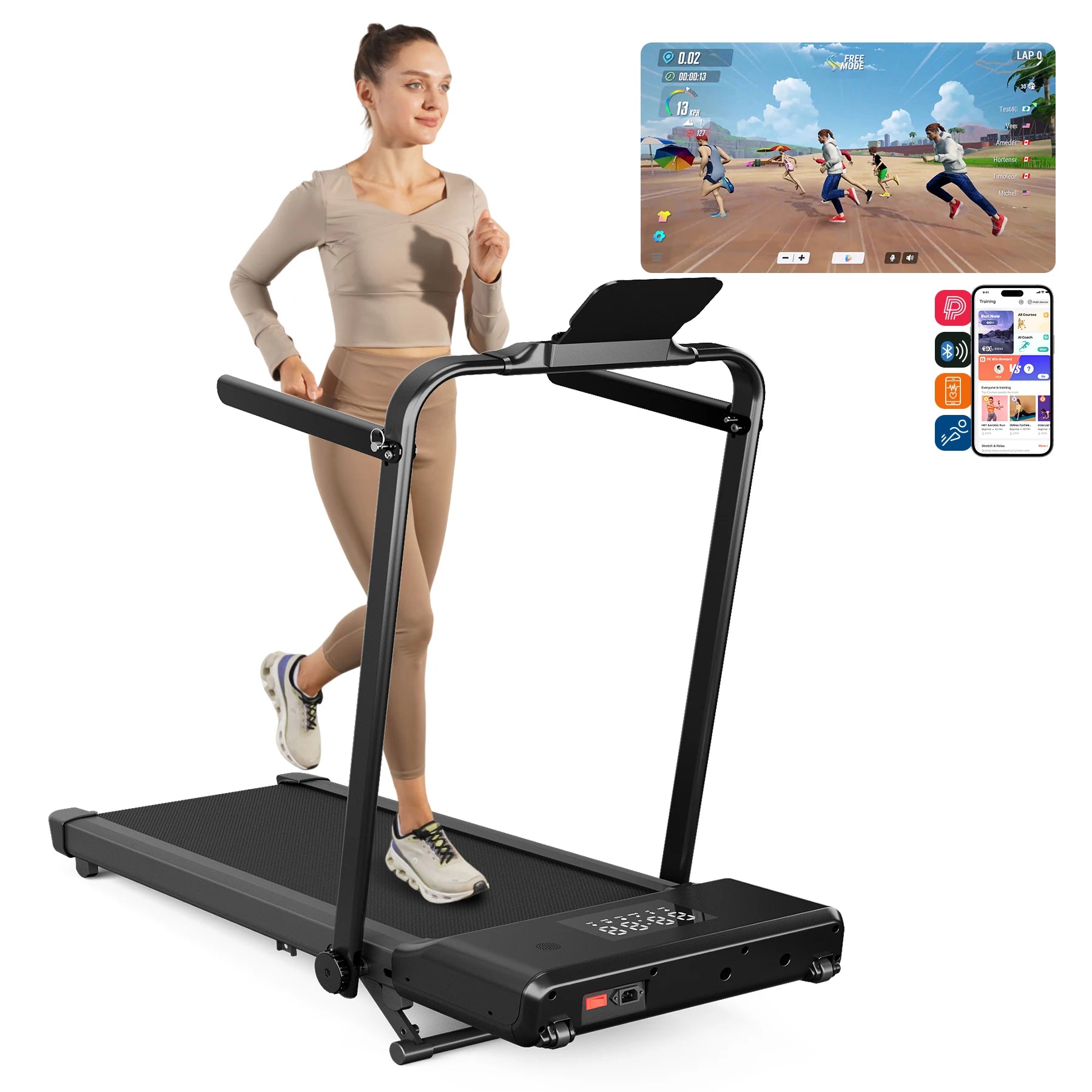 3.0HP Foldable Home Treadmill – 300lbs Capacity