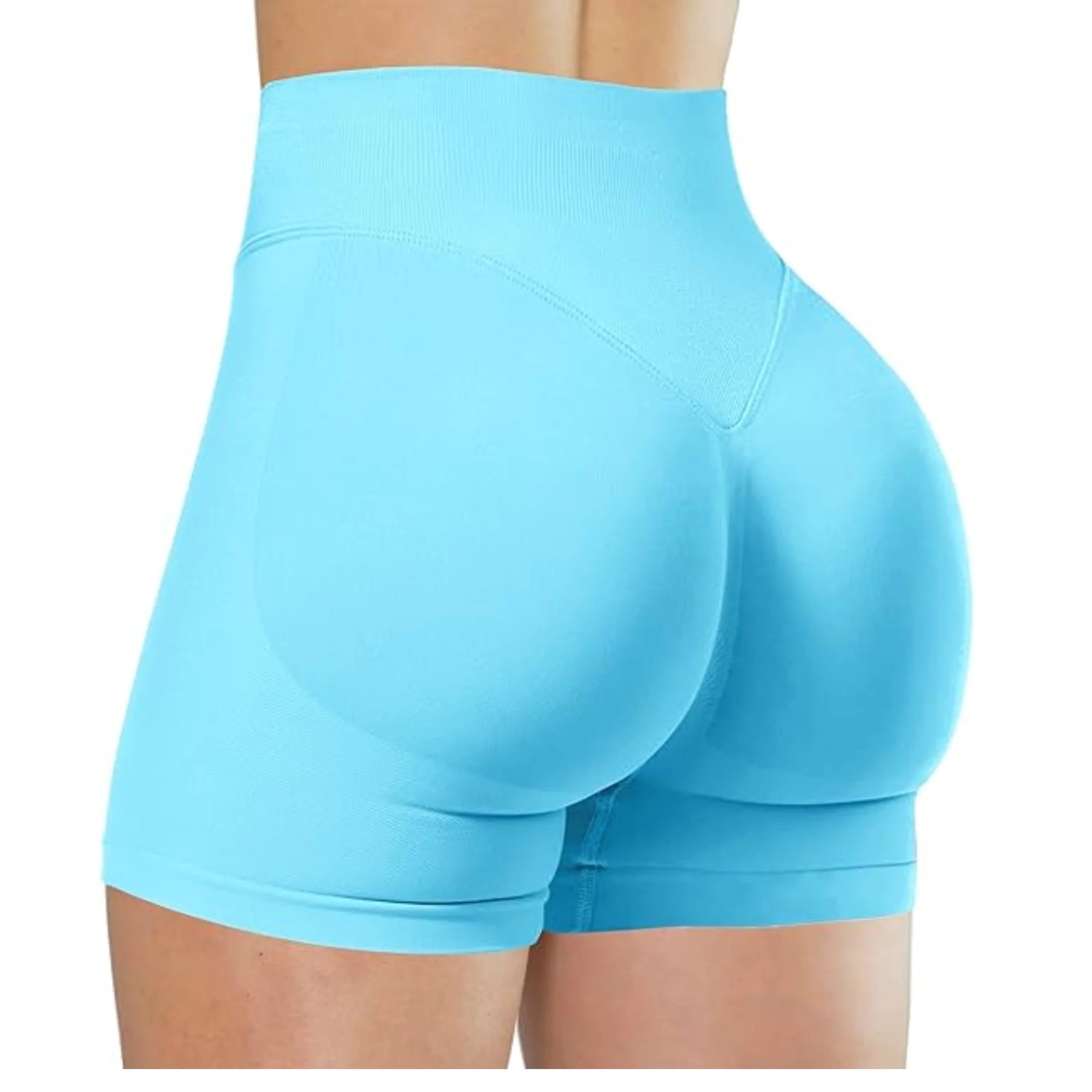 Women’s High-Waisted Yoga Shorts – Solid Color