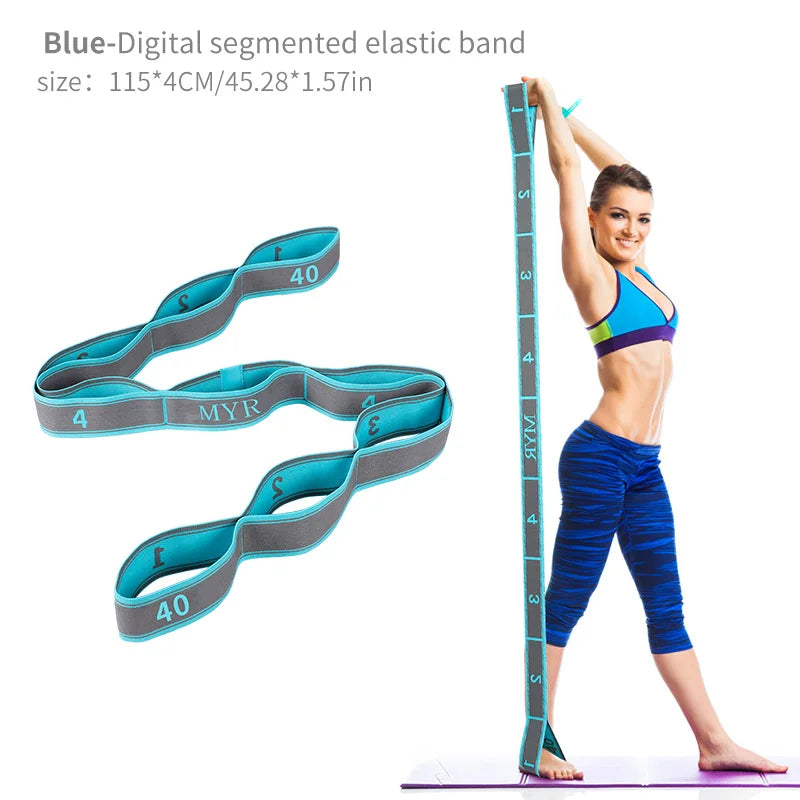 Elastic Yoga & Stretching Strap with Loops