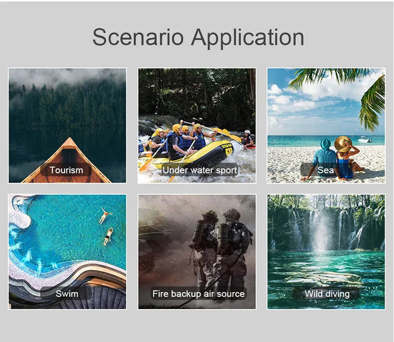 Mini Scuba Tank 0.5L Portable Diving Oxygen Cylinder for Spearfishing (5–10 Min)