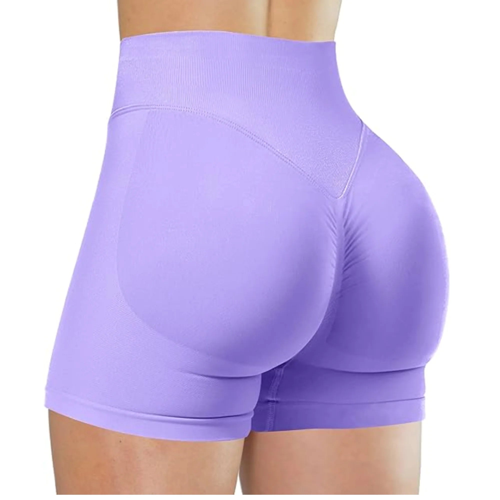 Women’s High-Waisted Yoga Shorts – Solid Color
