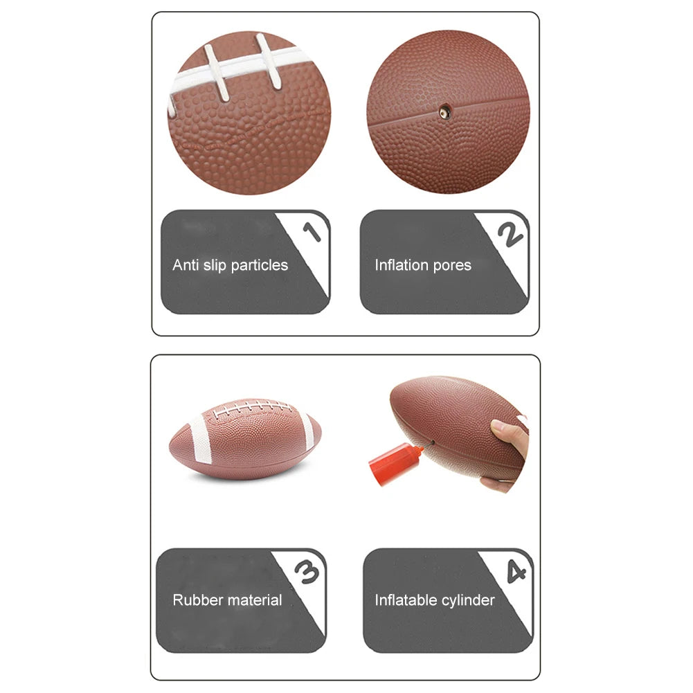 Youth Rugby Ball with Inflator – Anti-Slip