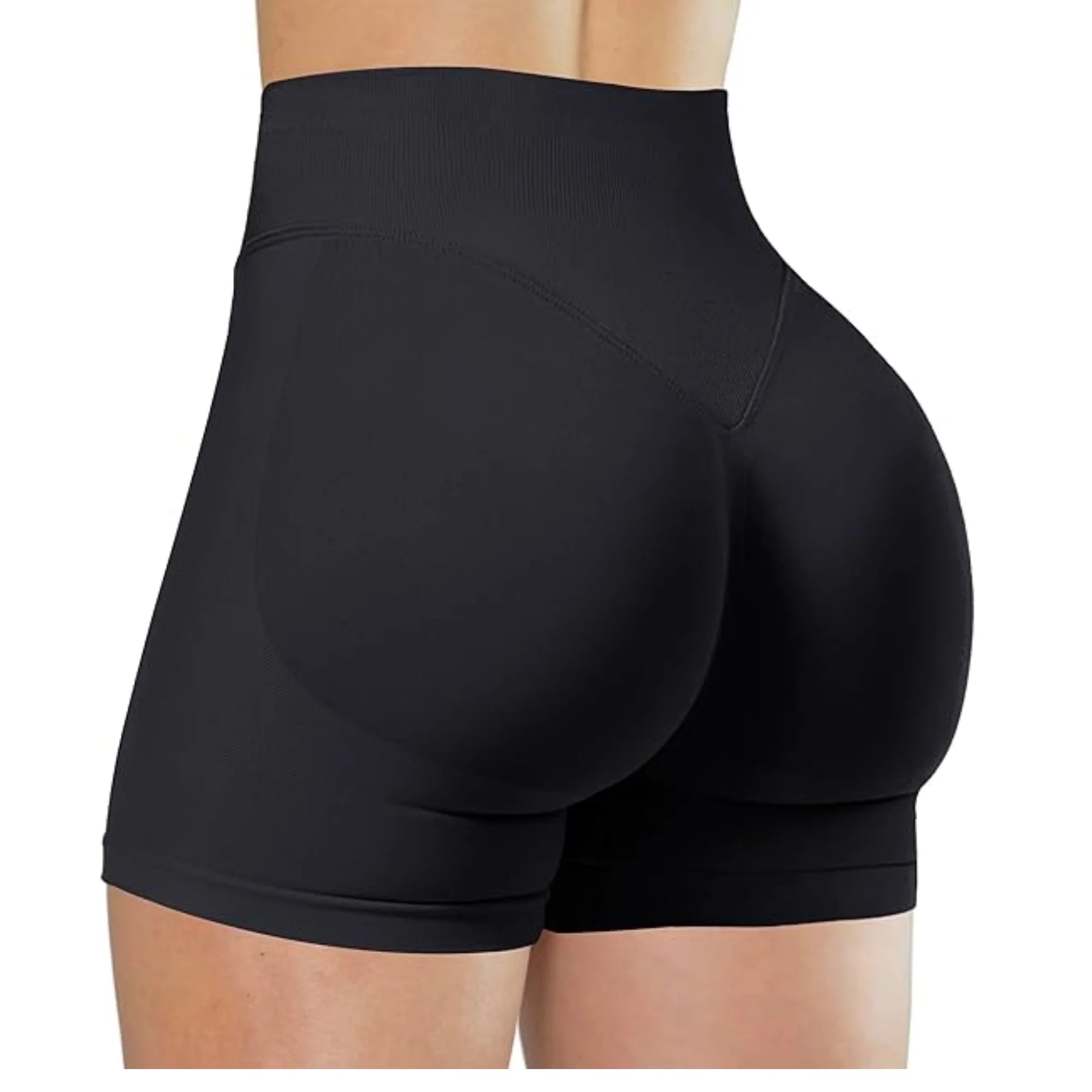 Women’s High-Waisted Yoga Shorts – Solid Color