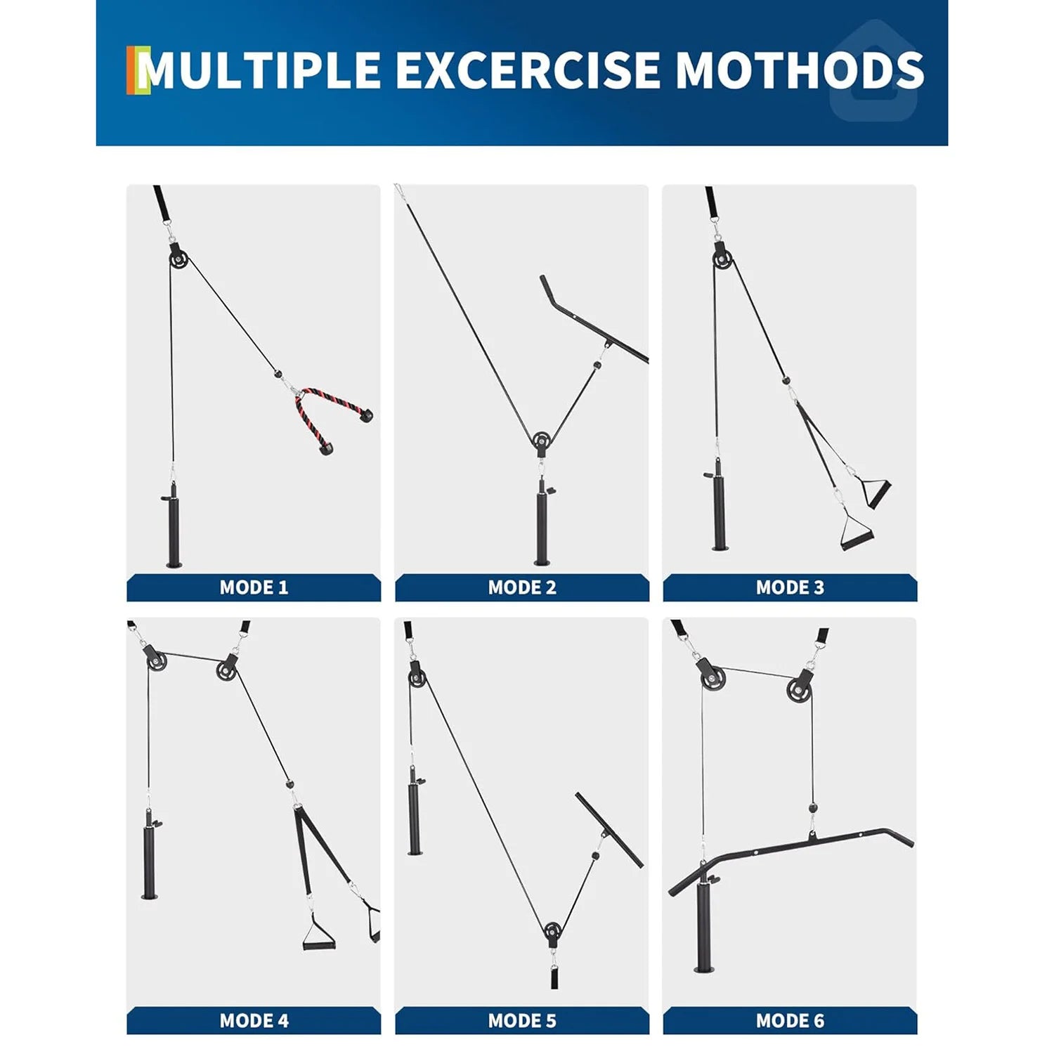 Home Gym Pulley Cable System with Attachments