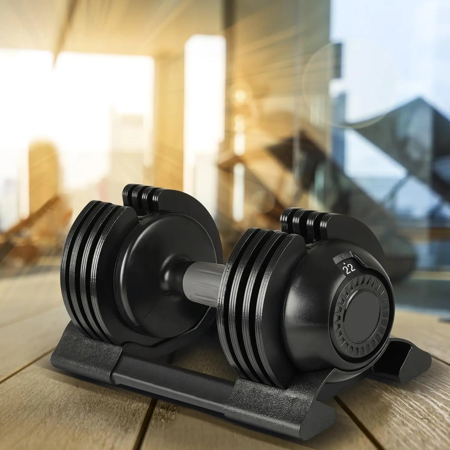 52lb Adjustable Steel Dumbbell with Tray