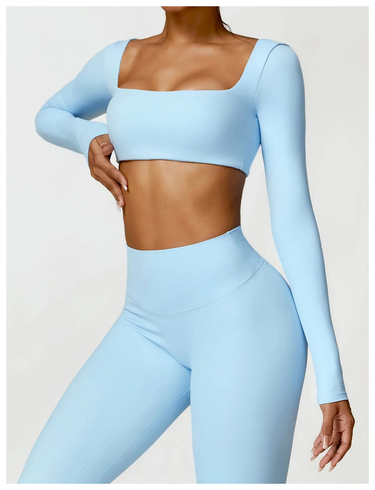 Women’s Quick-Dry Square Neck Gym Crop Top