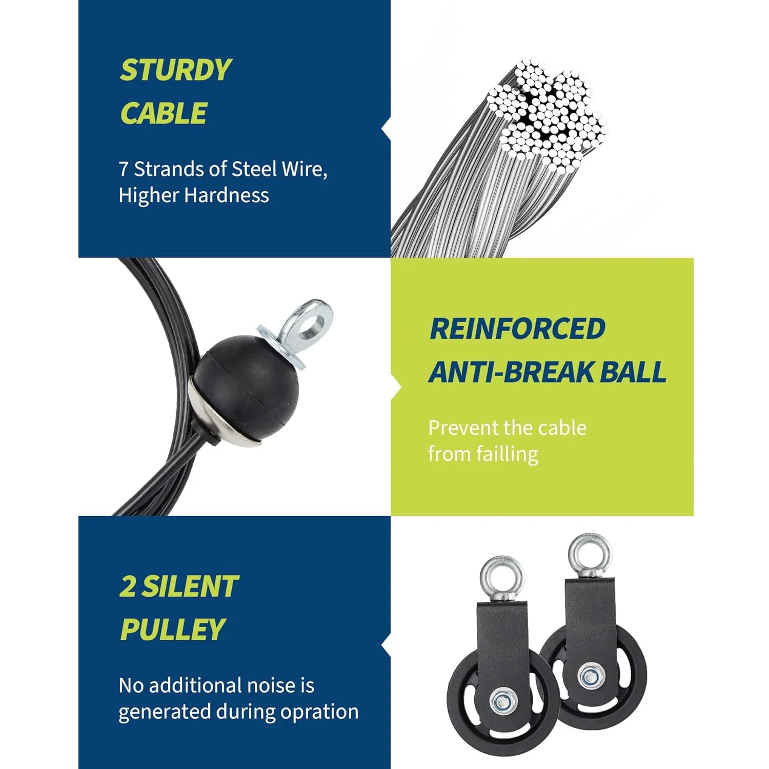 Home Gym Pulley Cable System with Attachments