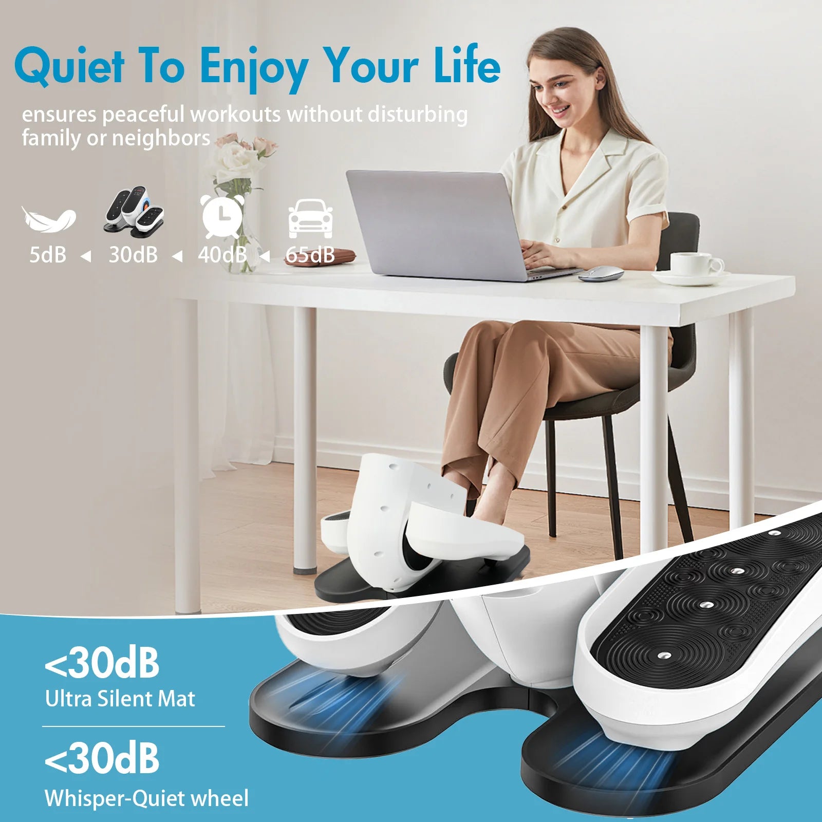 Portable Under-Desk Elliptical Pedal Exerciser