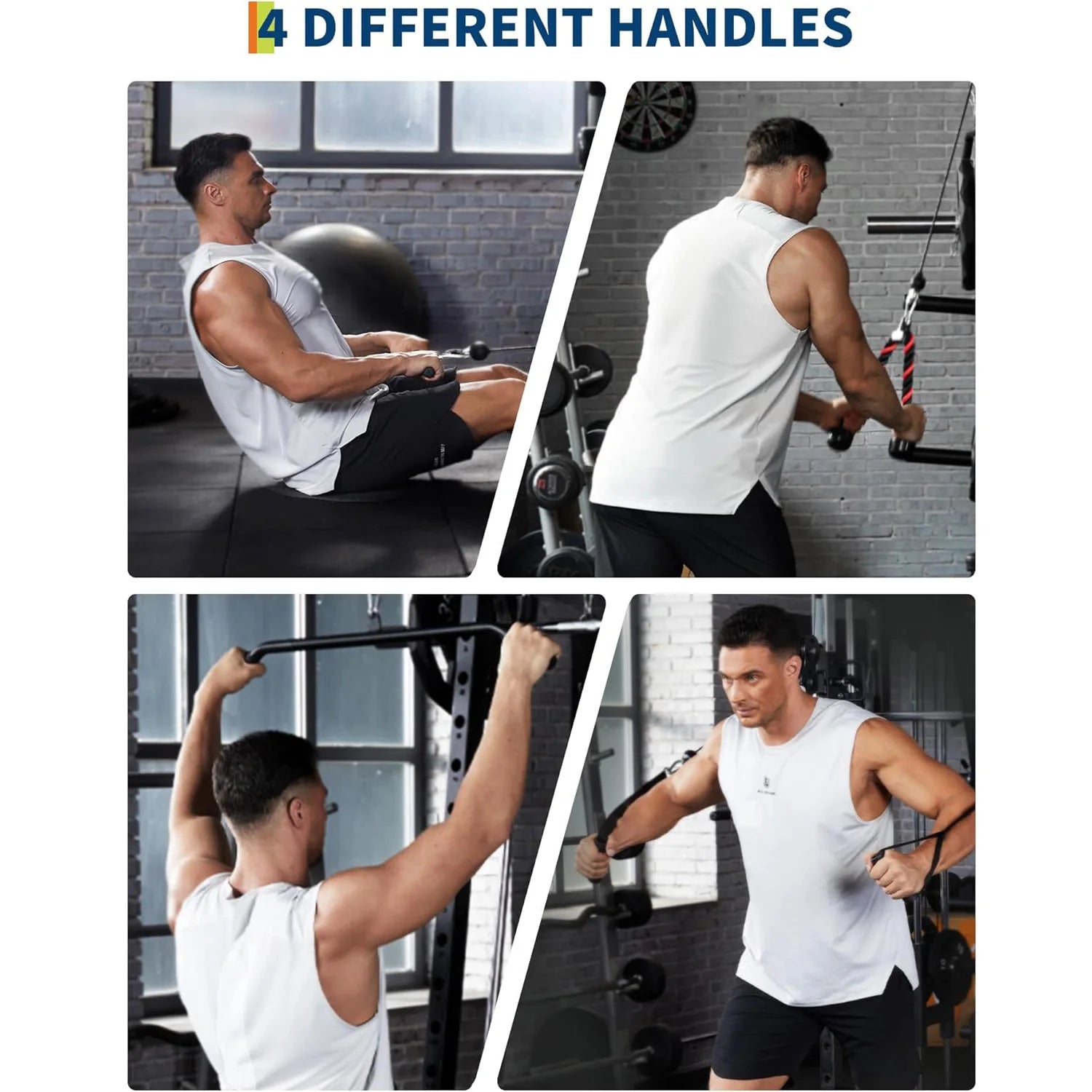 Home Gym Pulley Cable System with Attachments