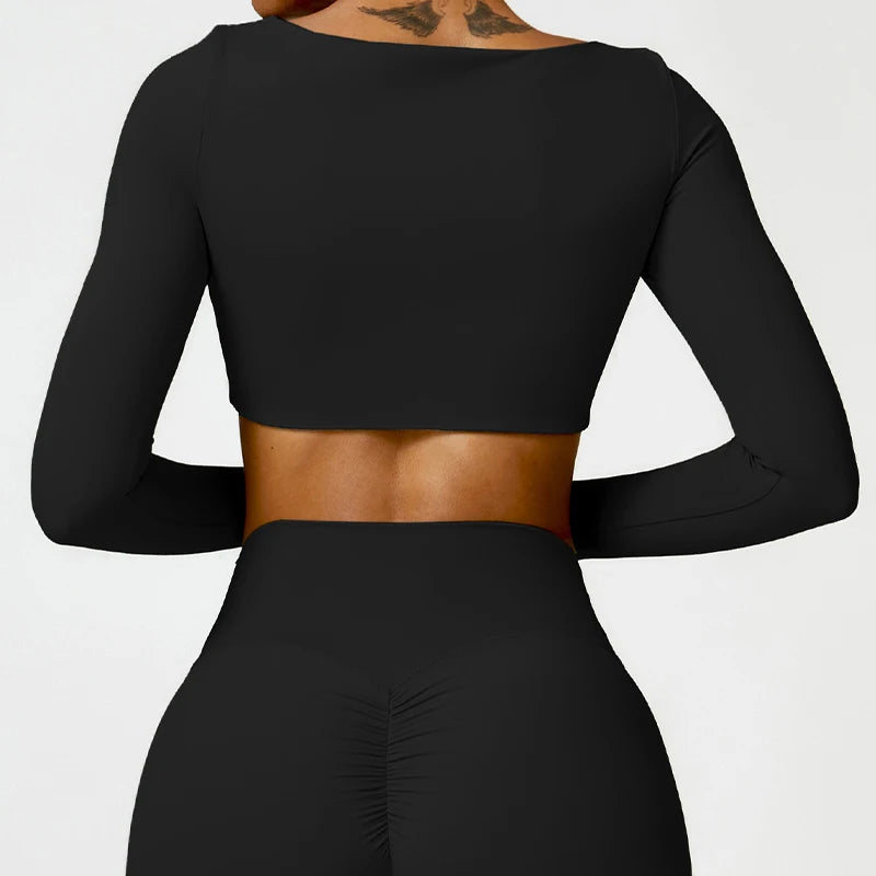 Women’s Quick-Dry Square Neck Gym Crop Top