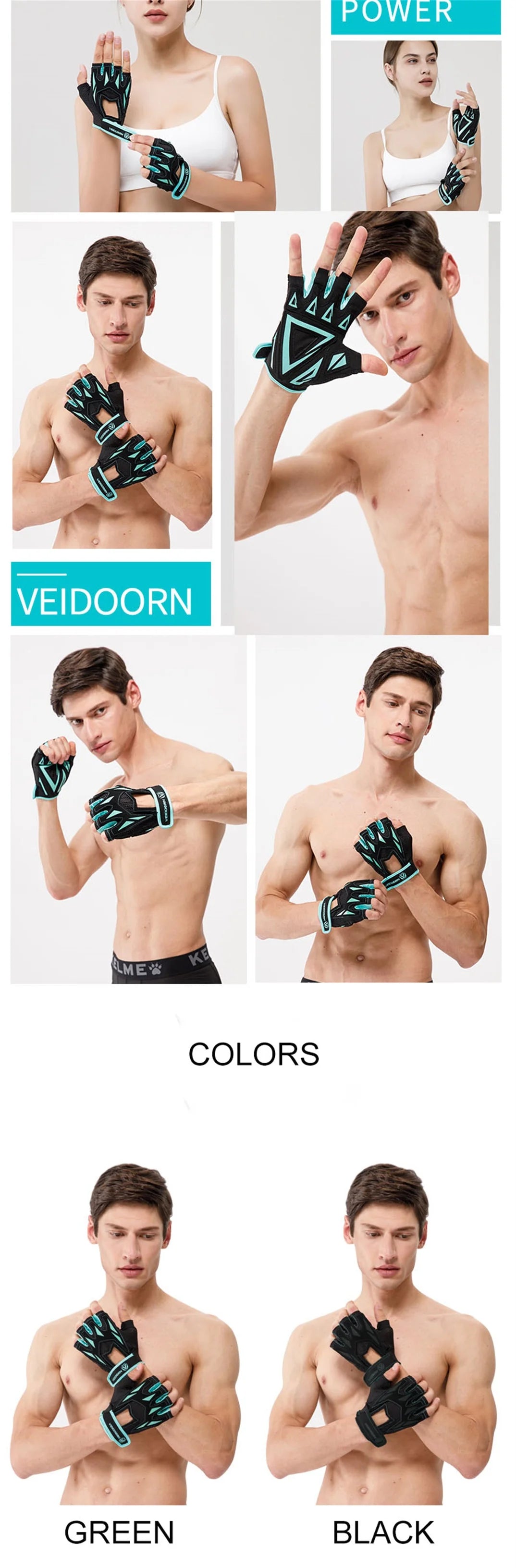 2025 Half-Finger Gym Gloves – Anti-Slip