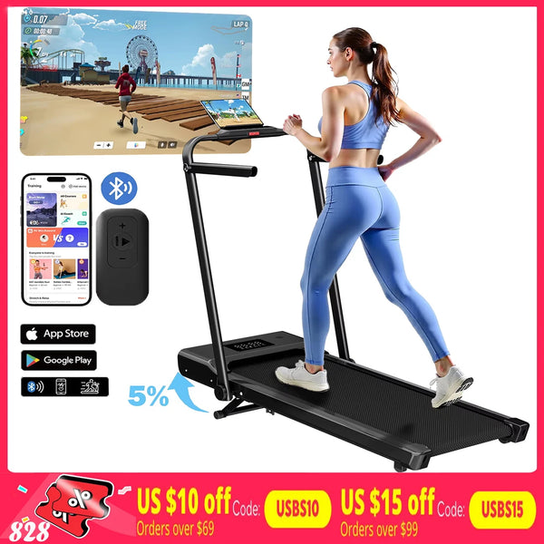 3.0HP Foldable Home Treadmill – 300lbs Capacity