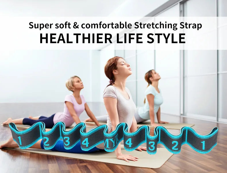 Elastic Yoga & Stretching Strap with Loops