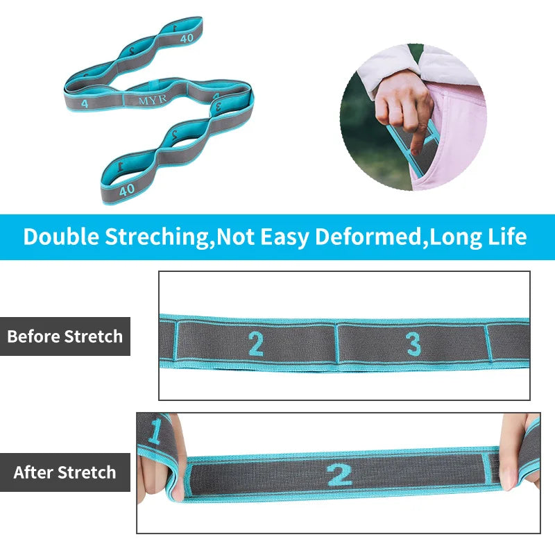 Elastic Yoga & Stretching Strap with Loops