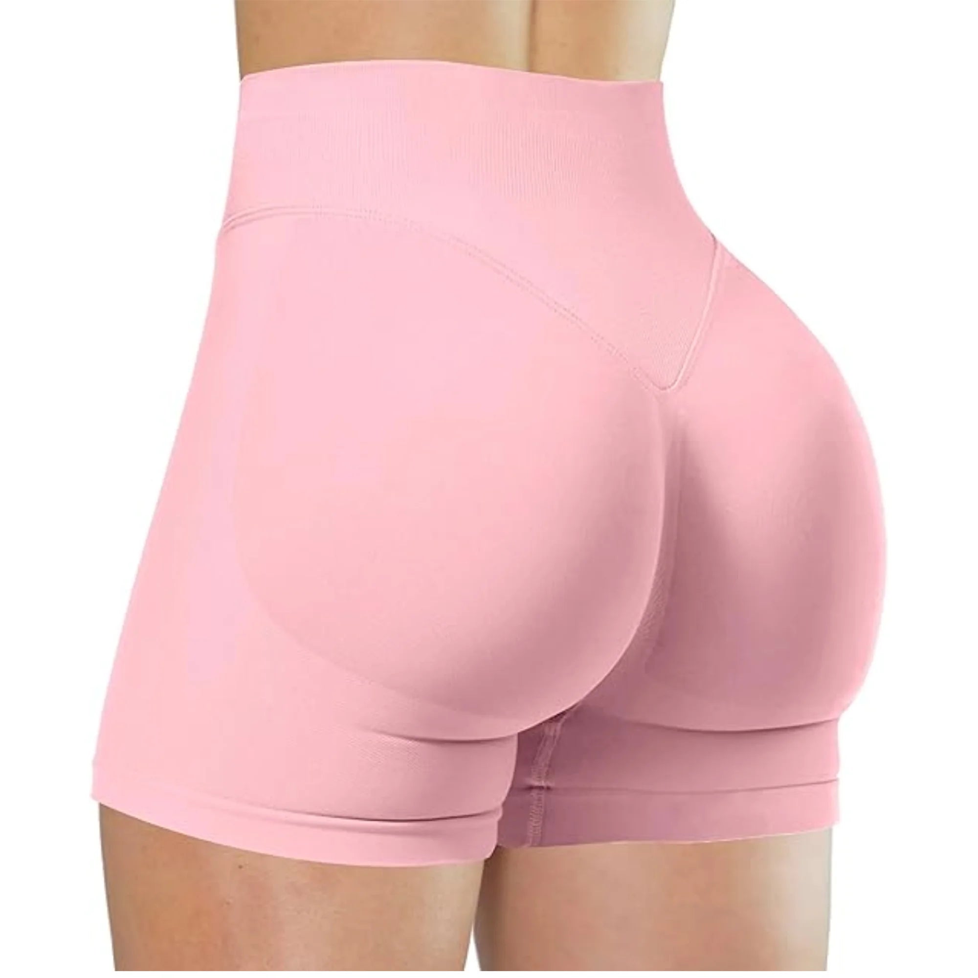 Women’s High-Waisted Yoga Shorts – Solid Color