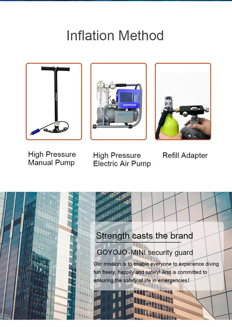 Mini Scuba Tank 0.5L Portable Diving Oxygen Cylinder for Spearfishing (5–10 Min)