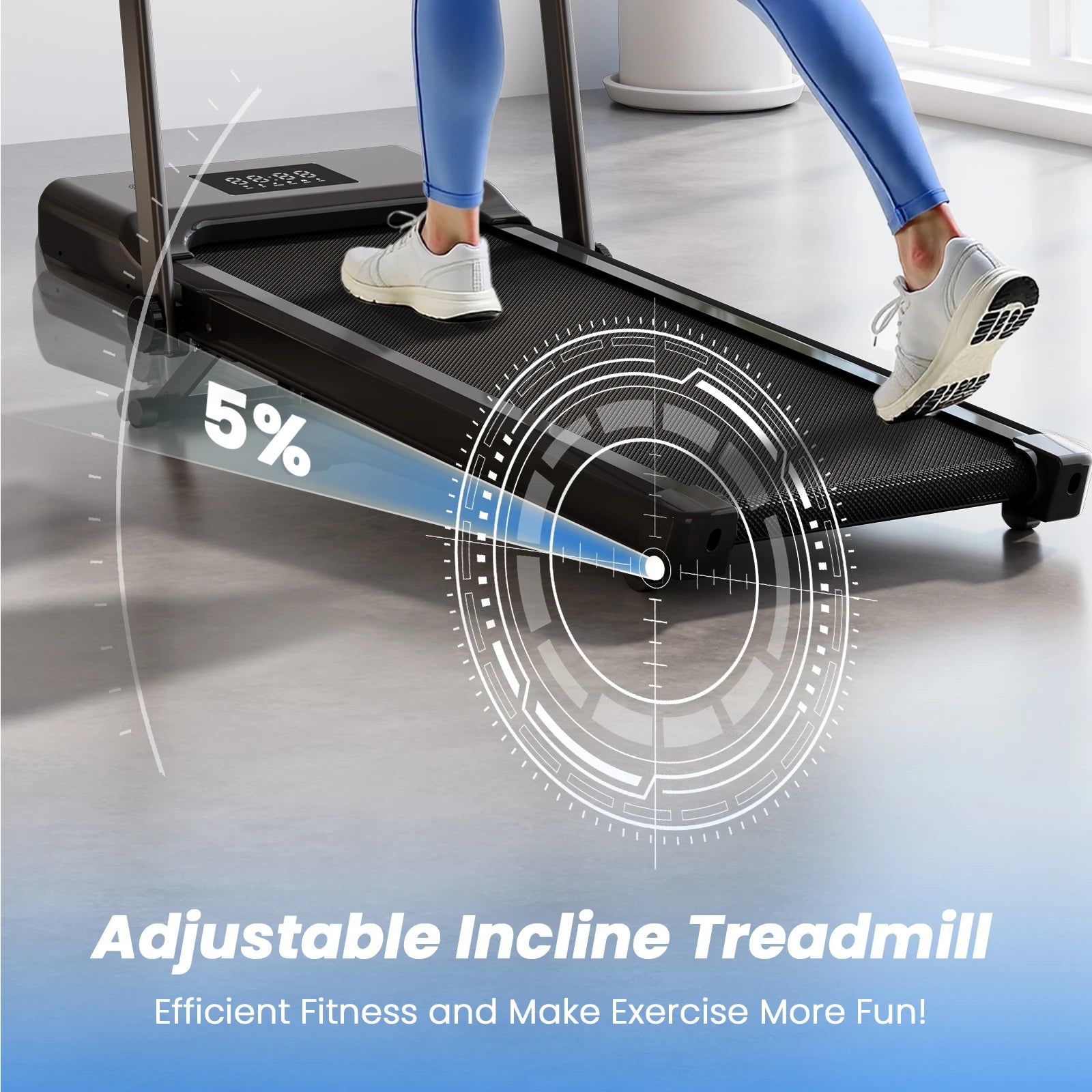 3.0HP Foldable Home Treadmill – 300lbs Capacity