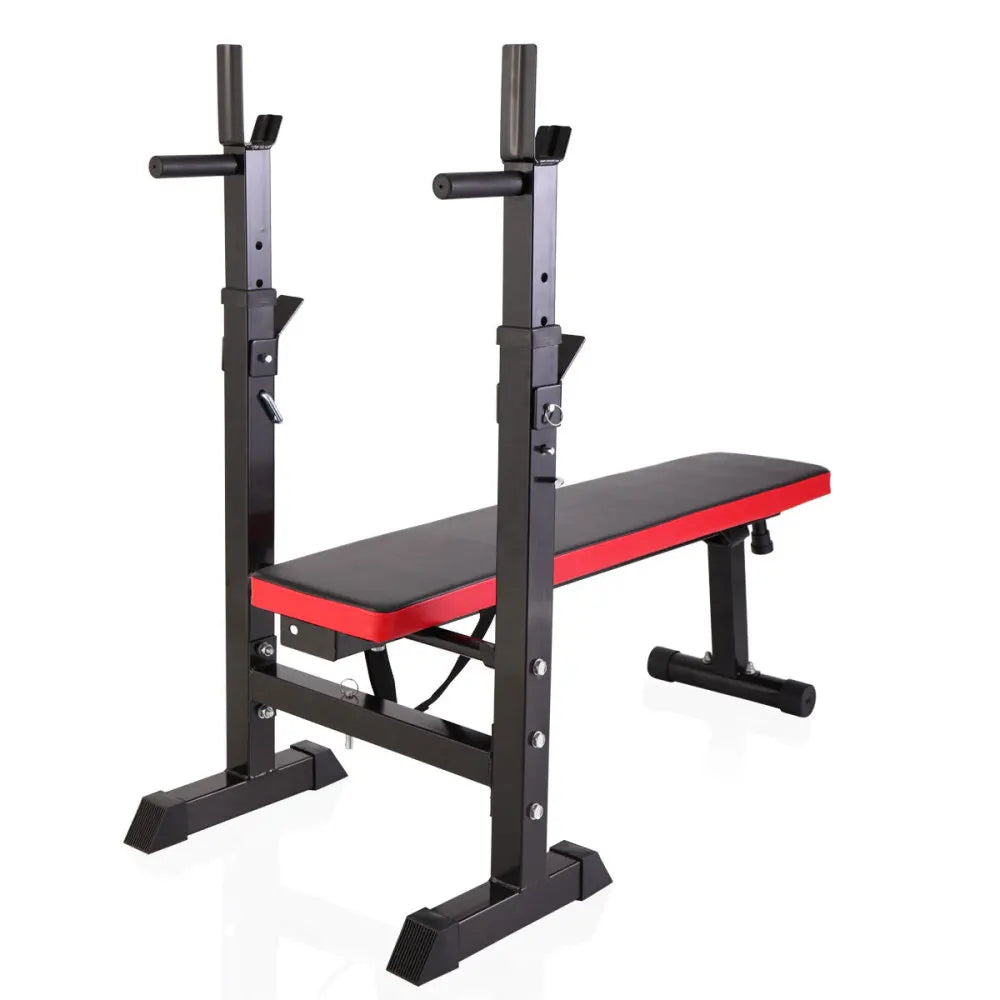 Adjustable Folding Workout Bench with Squat Rack