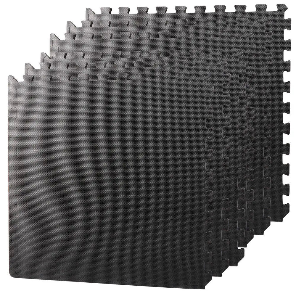12-Piece Interlocking Foam Gym Mats – 24"×24"