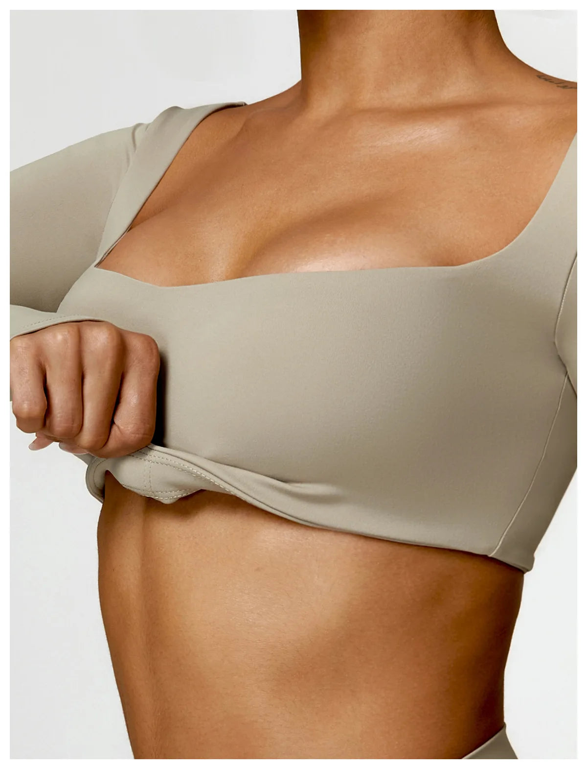 Women’s Quick-Dry Square Neck Gym Crop Top