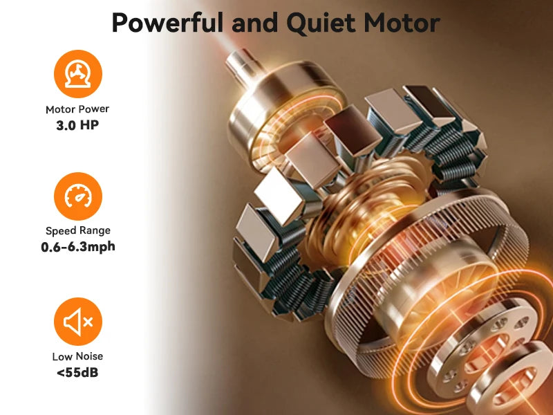 3.0HP Foldable Home Treadmill – 300lbs Capacity