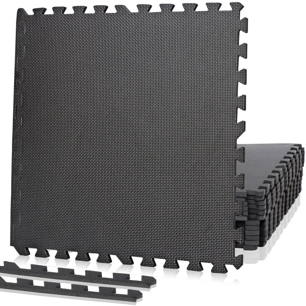 12-Piece Interlocking Foam Gym Mats – 24"×24"