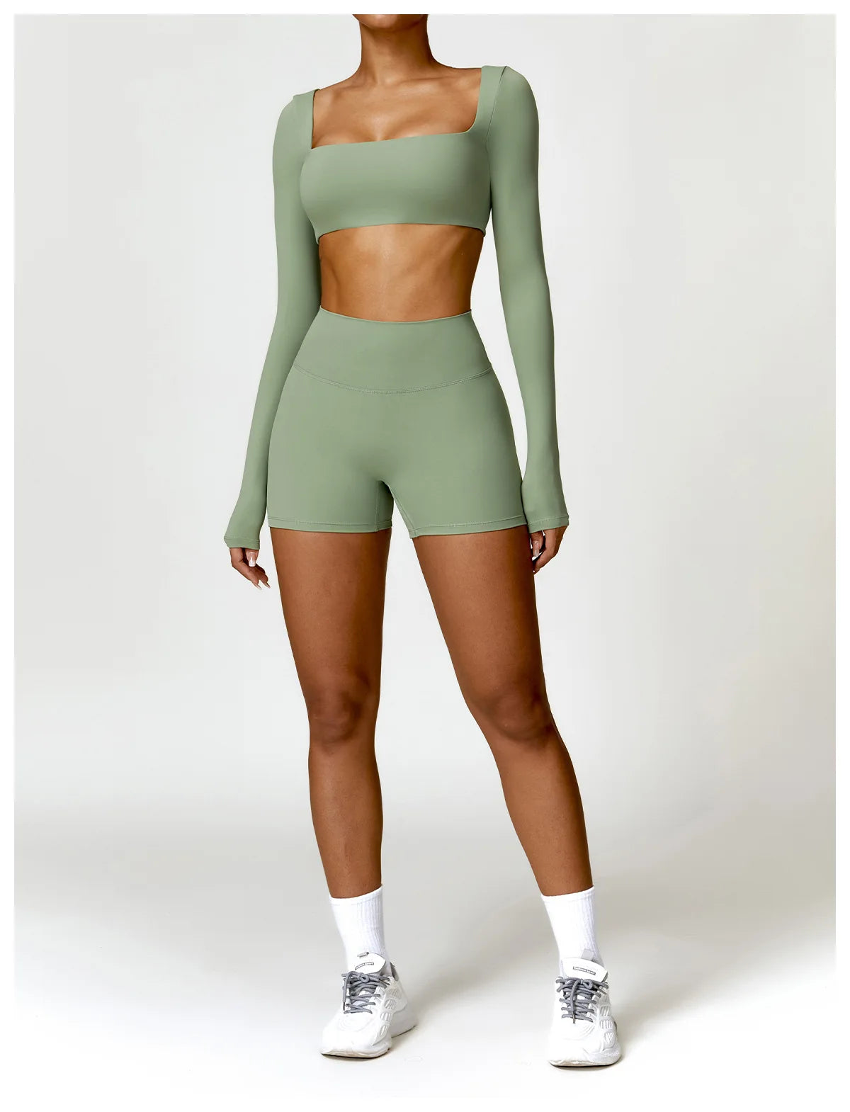 Women’s Quick-Dry Square Neck Gym Crop Top