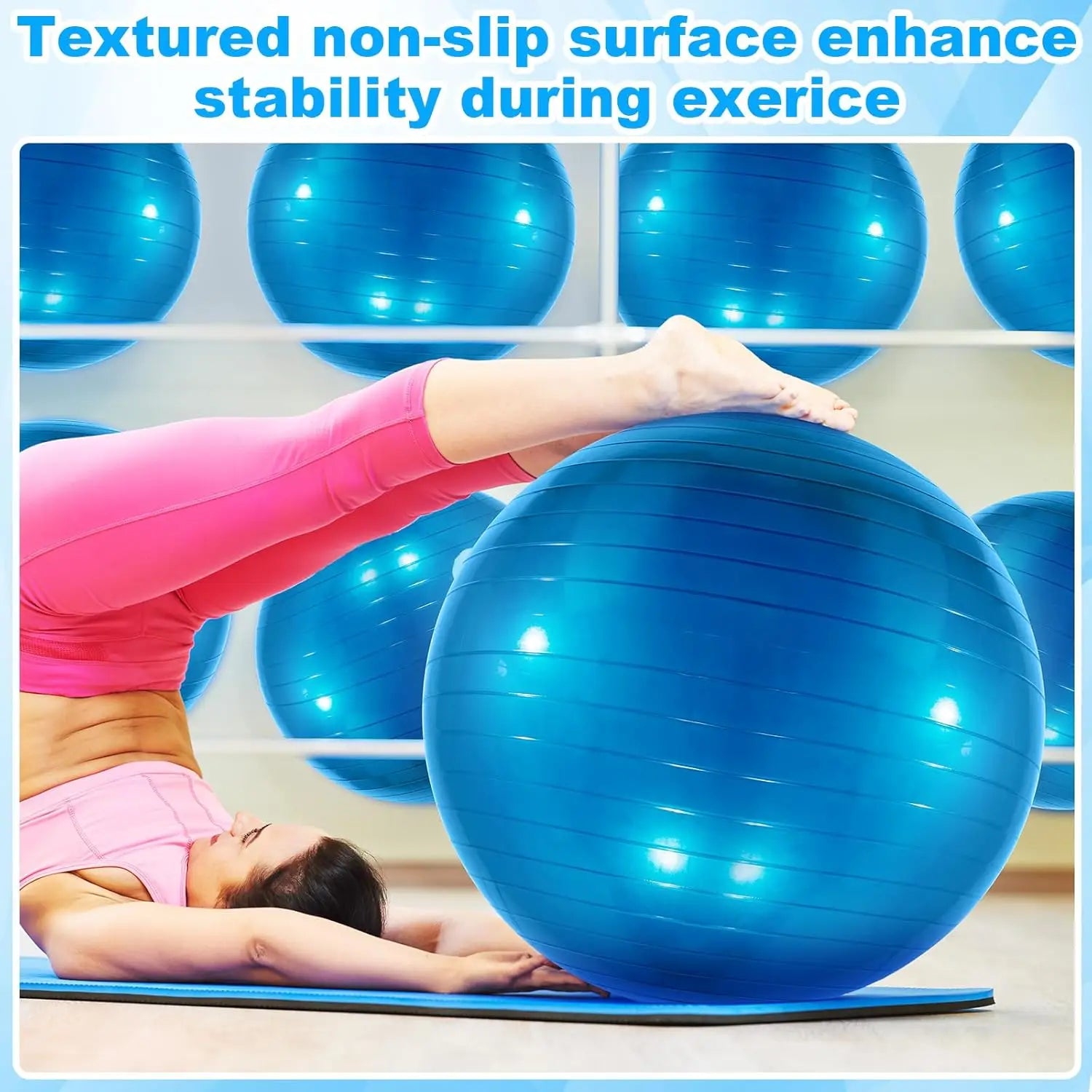 6-Pcs PVC Yoga & Exercise Ball Set