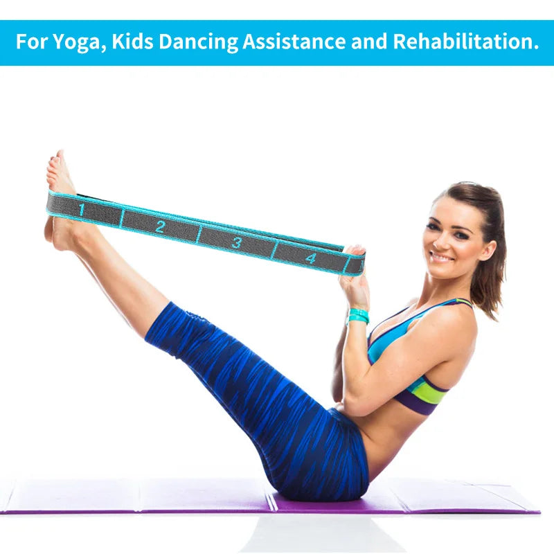 Elastic Yoga & Stretching Strap with Loops
