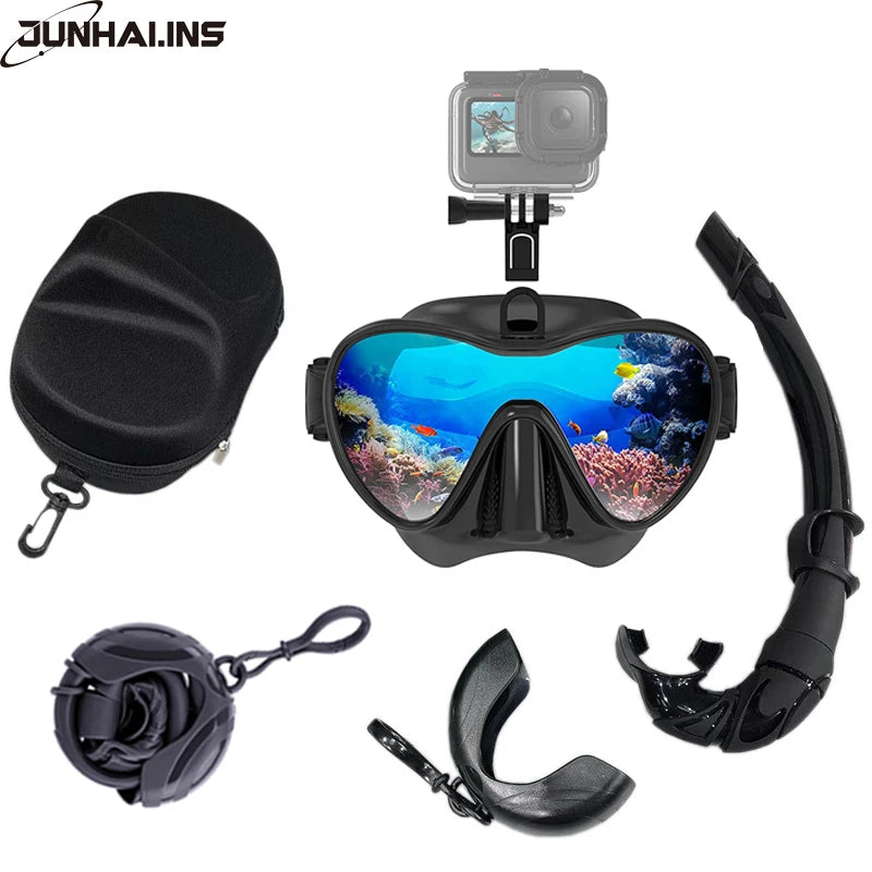 Low-Volume Freedive Mask with GoPro Mount – Black