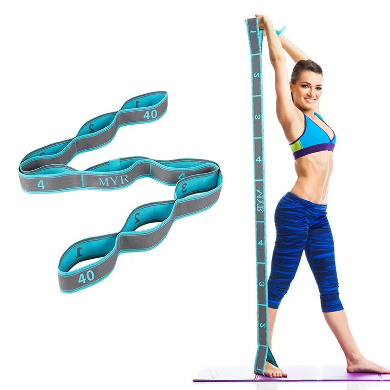 Elastic Yoga & Stretching Strap with Loops