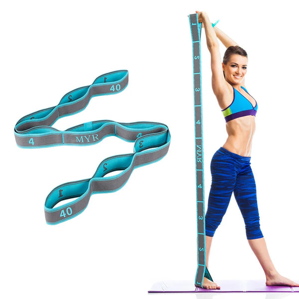 Elastic Yoga & Stretching Strap with Loops