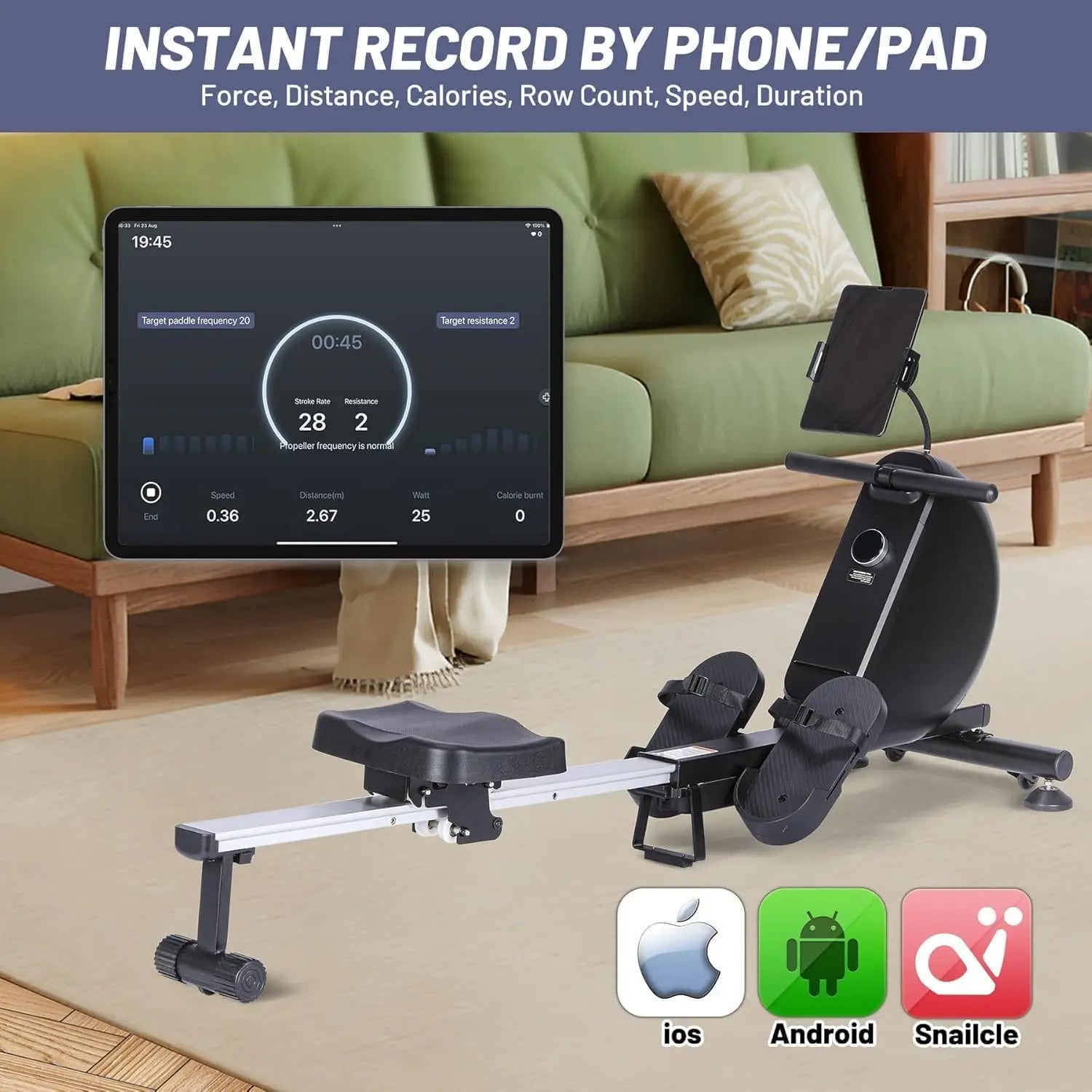 Magnetic & Water Rowing Machine for Home