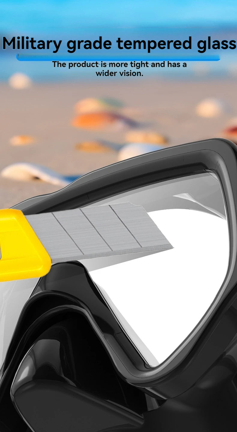 Adult Diving Mask & Snorkel Set – Tempered Glass