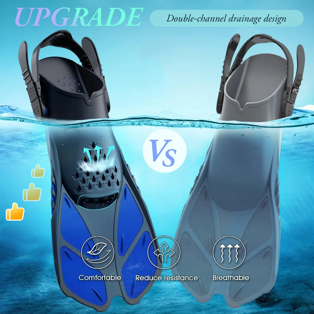 Adjustable Snorkel Fins & Swimming Flippers