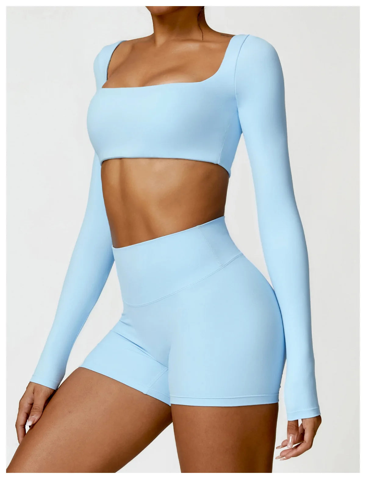 Women’s Quick-Dry Square Neck Gym Crop Top