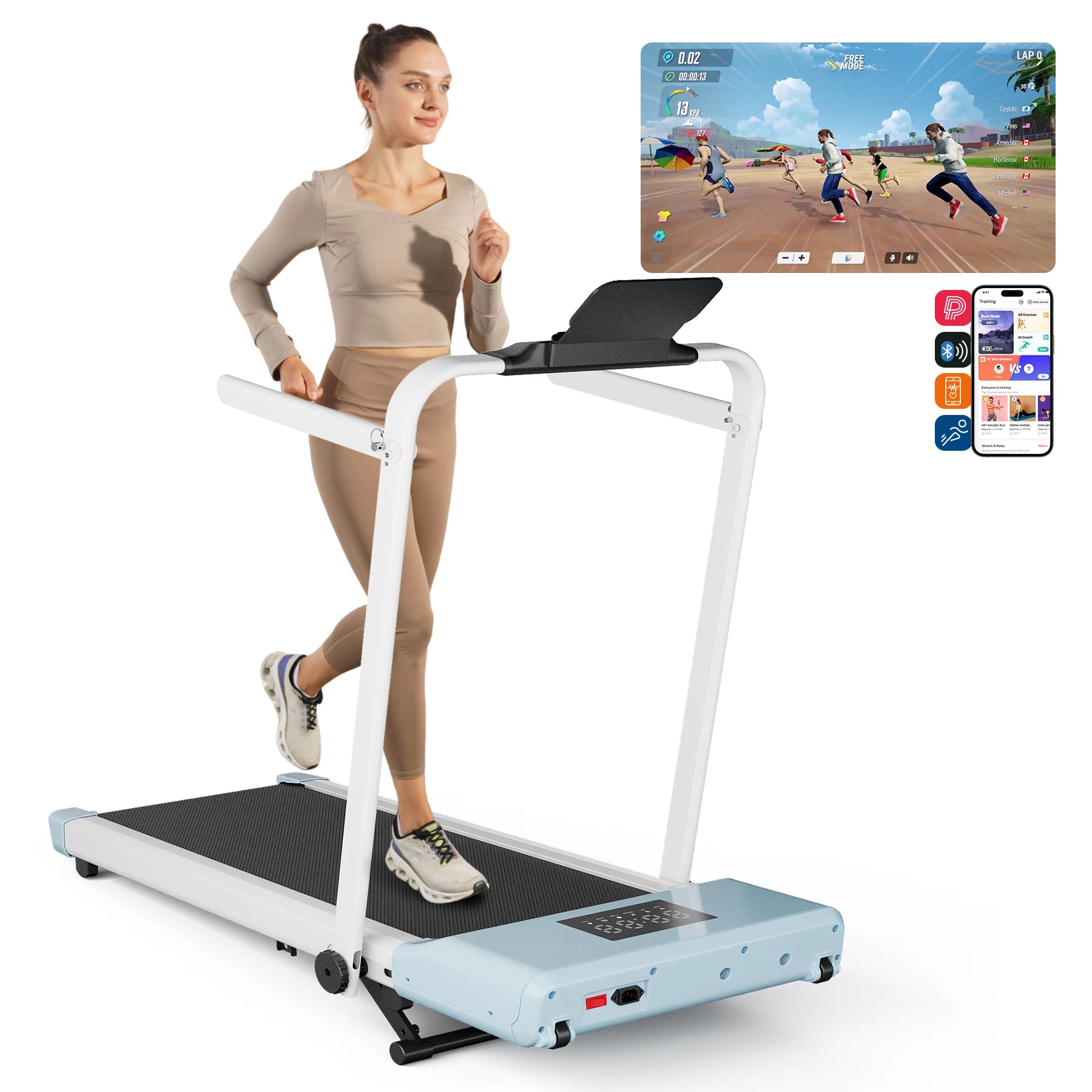 3.0HP Foldable Home Treadmill – 300lbs Capacity