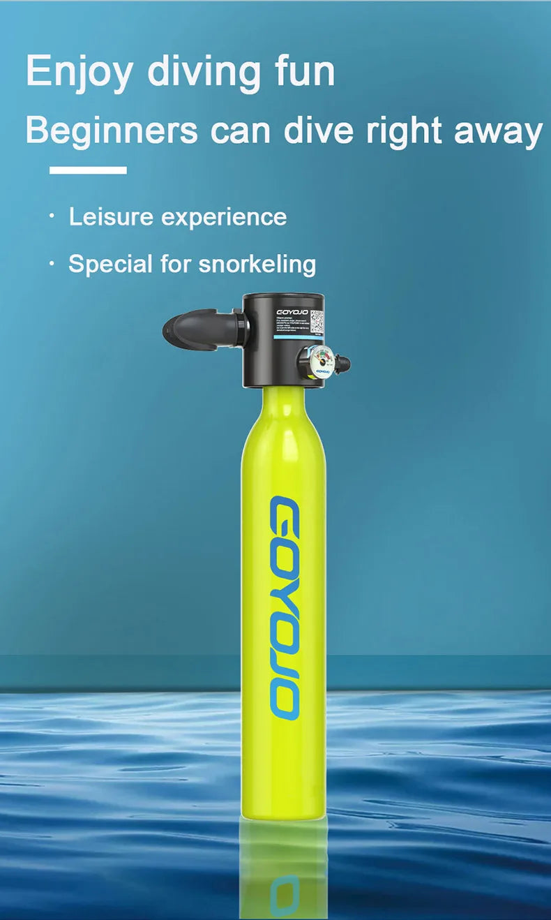 Mini Scuba Tank 0.5L Portable Diving Oxygen Cylinder for Spearfishing (5–10 Min)