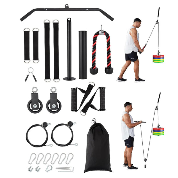 Home Gym Pulley Cable System with Attachments