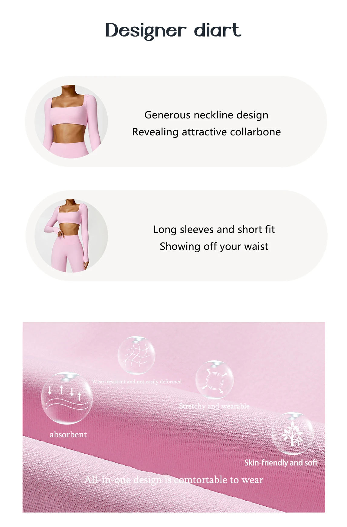 Women’s Quick-Dry Square Neck Gym Crop Top