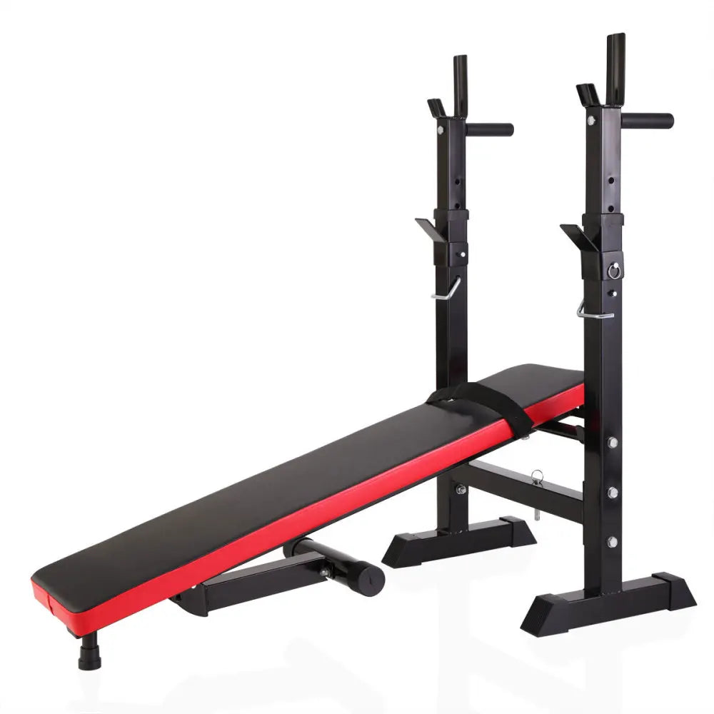 Adjustable Folding Workout Bench with Squat Rack