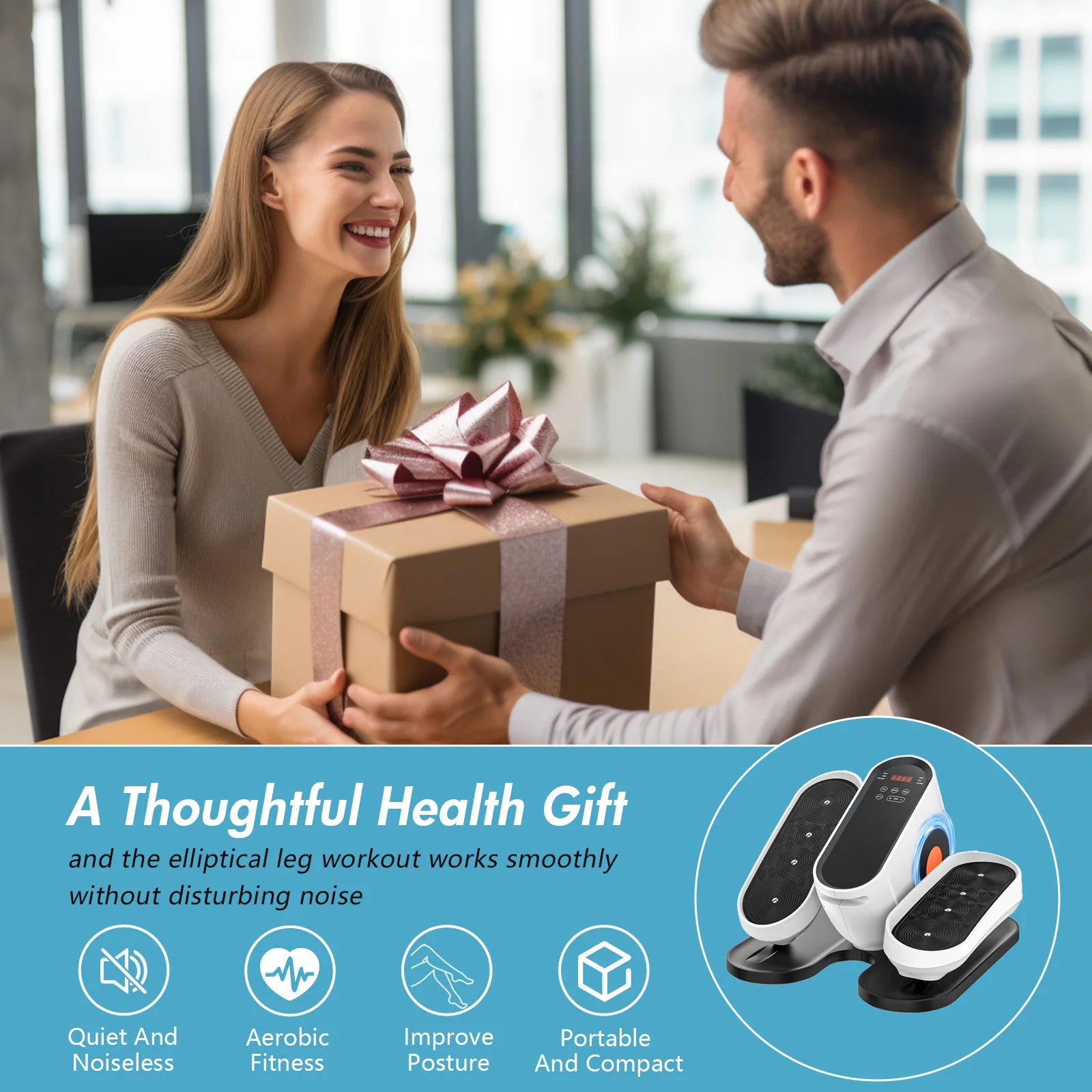 Portable Under-Desk Elliptical Pedal Exerciser