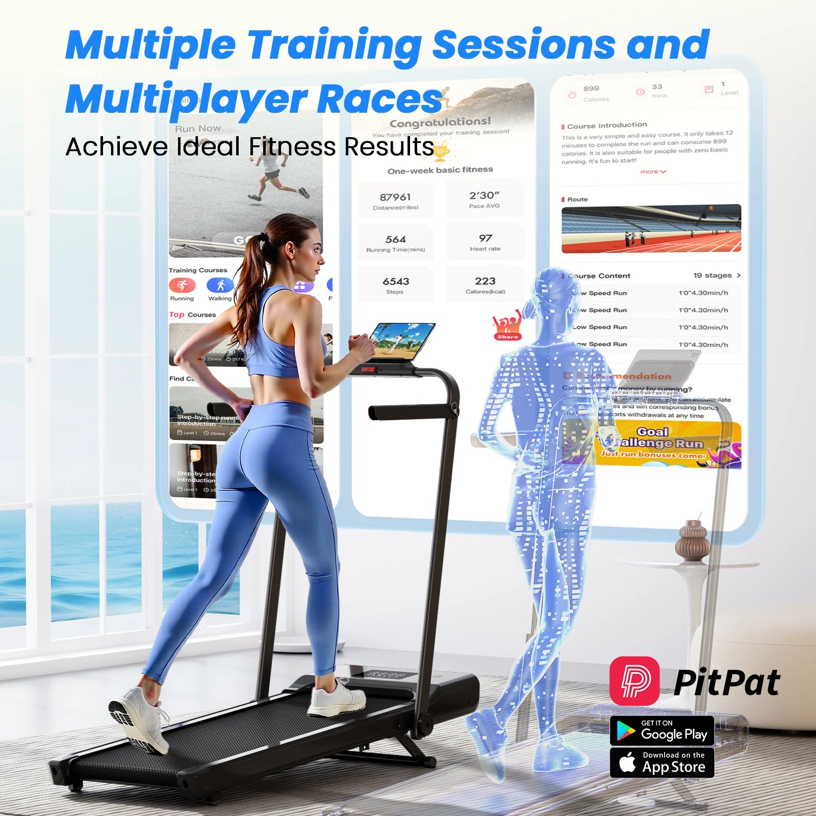 3.0HP Foldable Home Treadmill – 300lbs Capacity