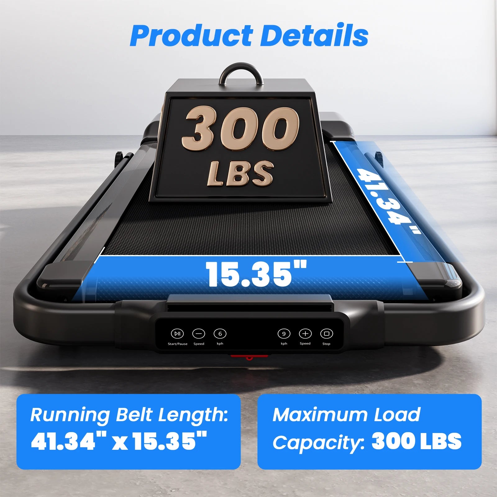 3.0HP Foldable Home Treadmill – 300lbs Capacity